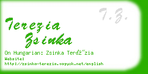 terezia zsinka business card